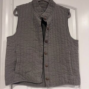 Iridium Vintage Quilted Grey Vest Small
